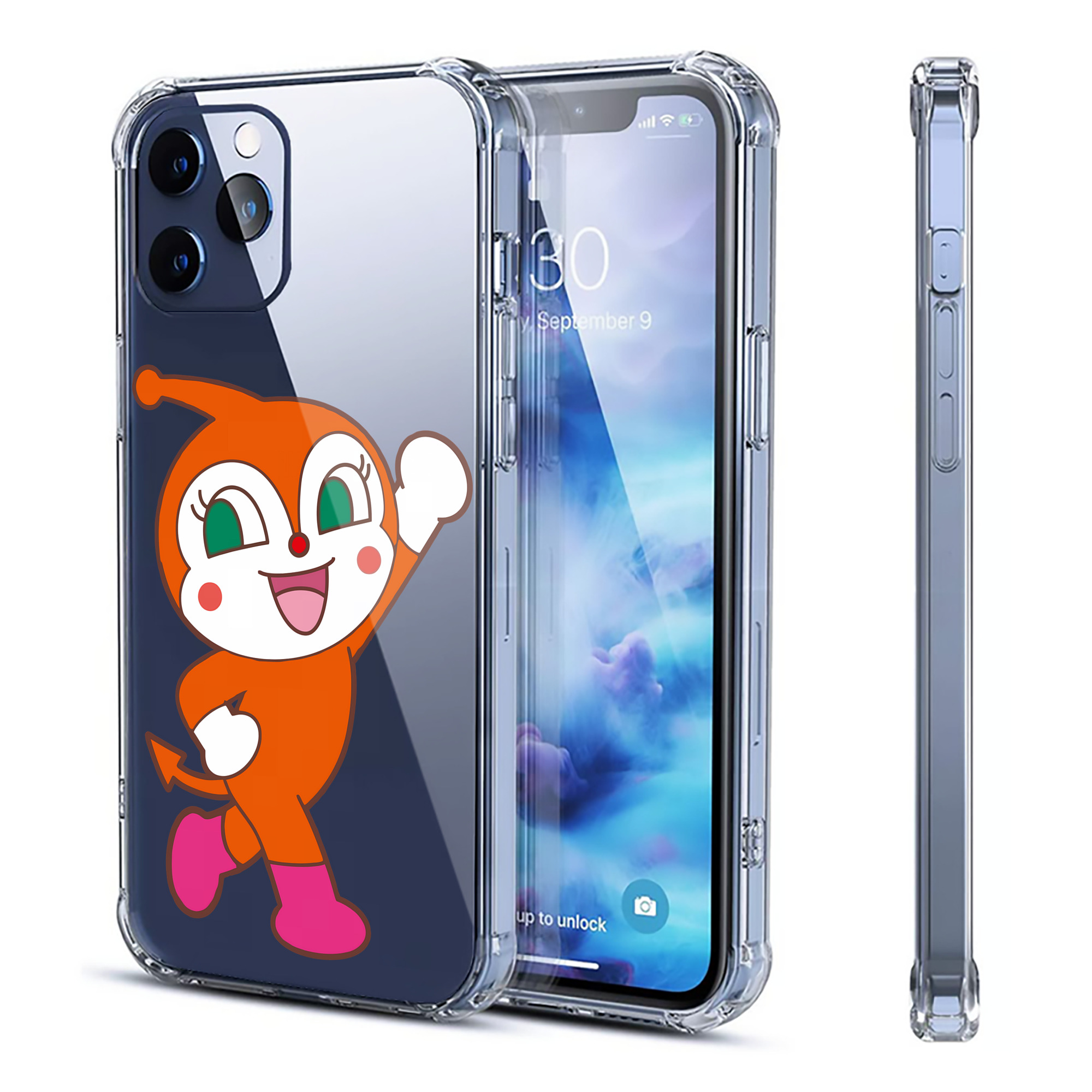 （画像用） アンパンマン Anpanman 【iPhone 12シリーズ対応】透明スマホケース（クリアソフトケース）